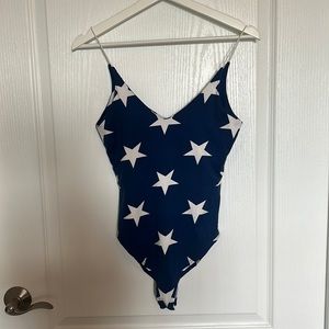 Blue and white star bodysuit